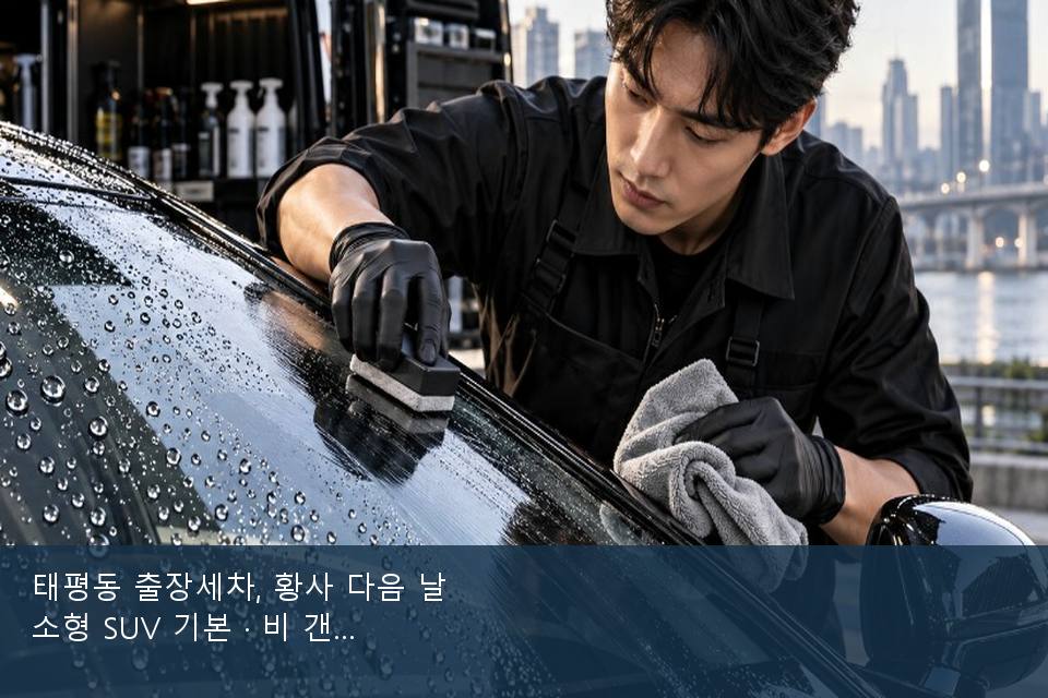 태평동 출장세차, 황사 다음 날 소형 SUV 기본 · 비 갠 뒤의 작업